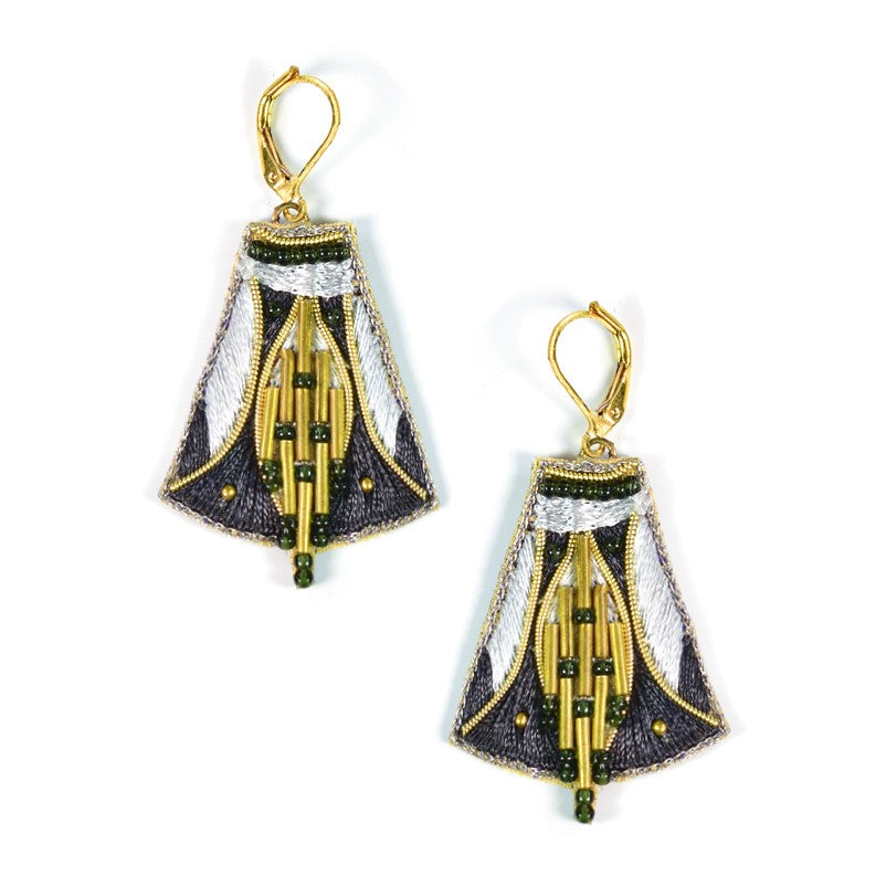 Greige Nahua Apo Earrings - Anthracite