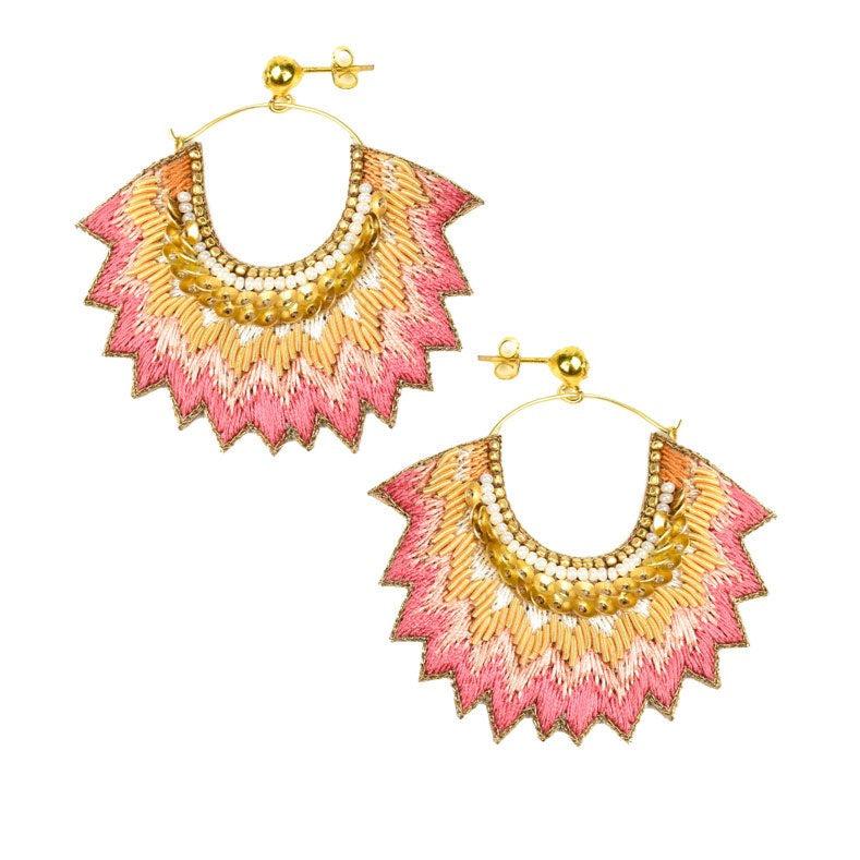 Greige Nahua Maria Earrings - Flamingo