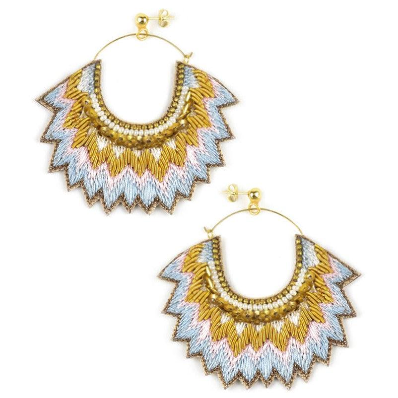 Greige Nahua Maria Earrings - Frozen