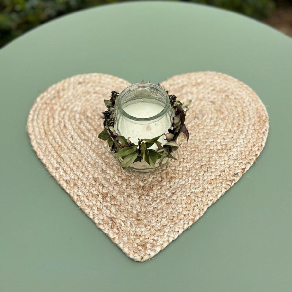 Greige Natural Jute Heart Placemat