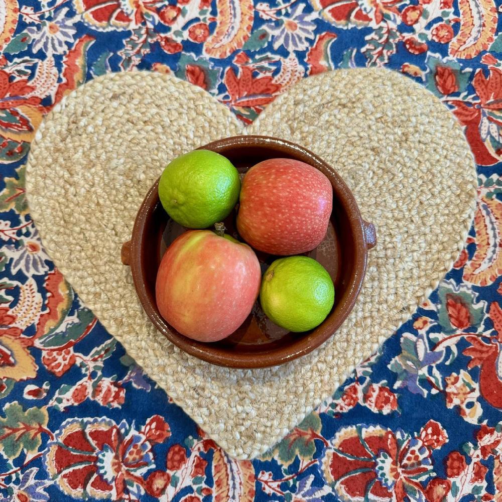 Greige Natural Jute Heart Placemat