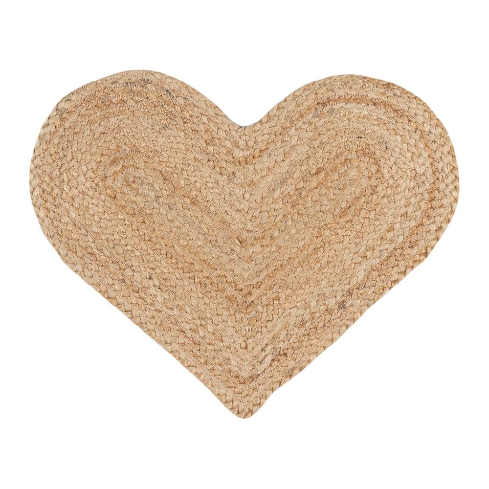 greige Natural Jute Heart Placemat