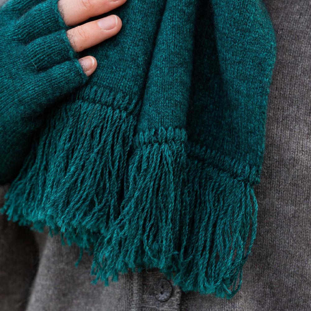 greige Noble Wilde Possum Merino Fringed Scarf