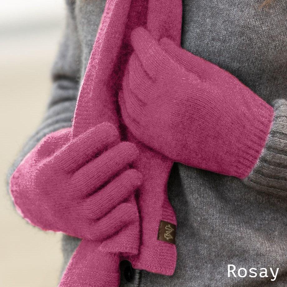 Greige Noble Wilde Possum Merino Gloves - Medium