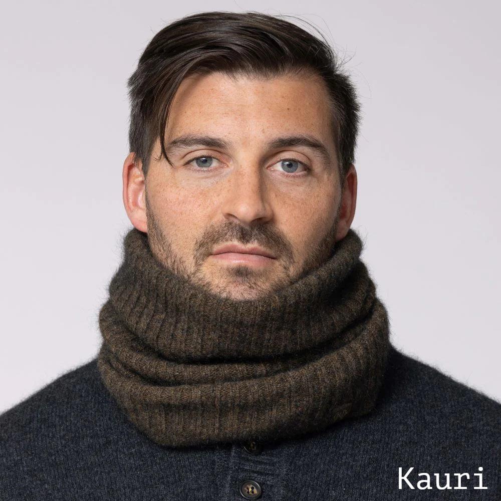 Greige Noble Wilde Possum Merino Rib Neck Warmer