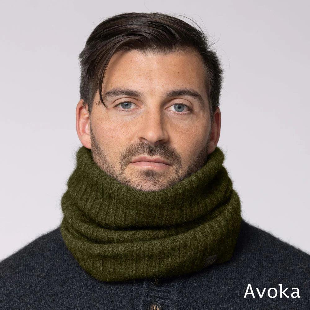 greige Noble Wilde Possum Merino Rib Neck Warmer