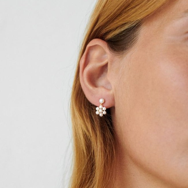 greige Ocean Bloom Earrings - Gold - Pernille Corydon