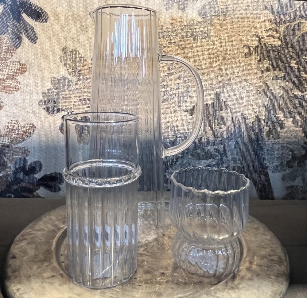 greige Octavia Glass Jug - Olsson & Jensen Sweden