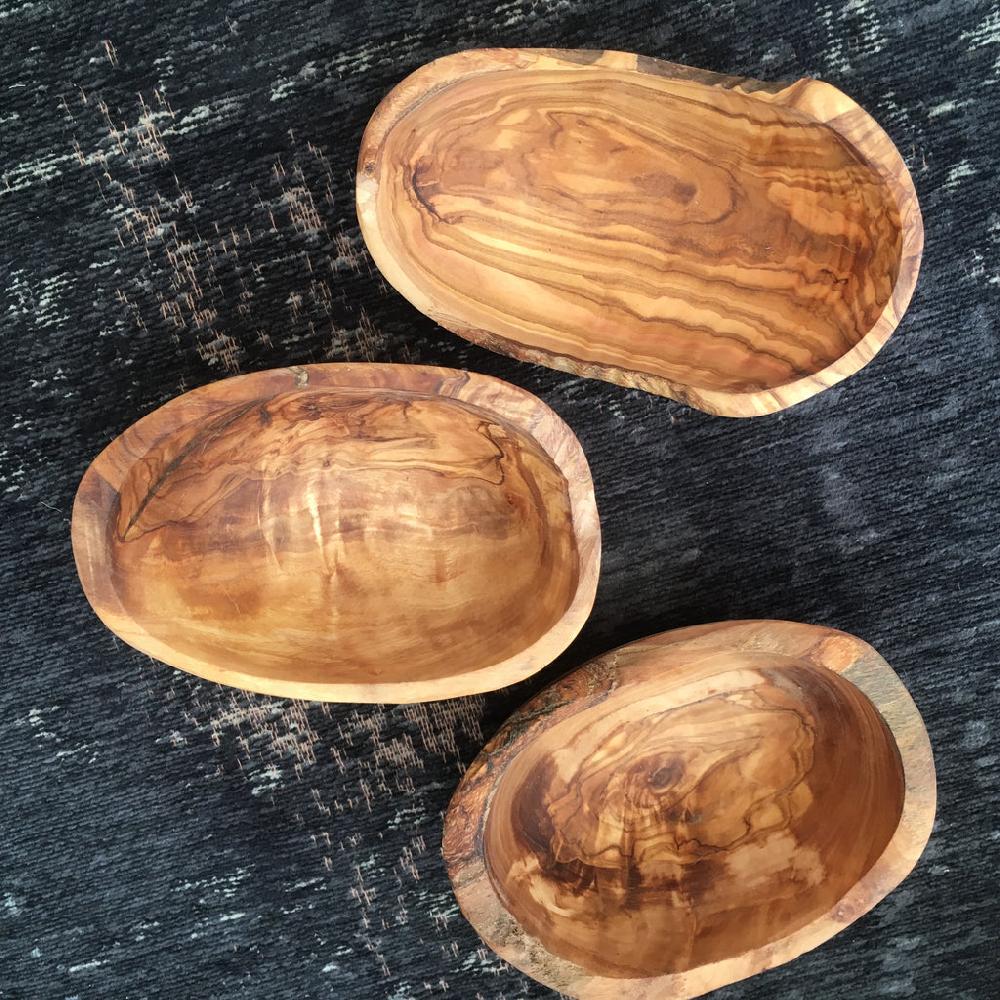 Greige Olive Wood Nibble Bowl