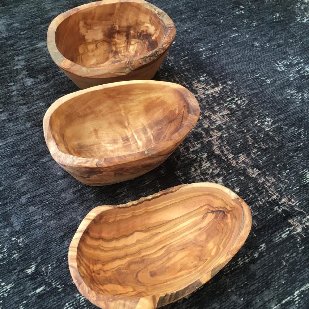 Greige Olive Wood Nibble Bowl