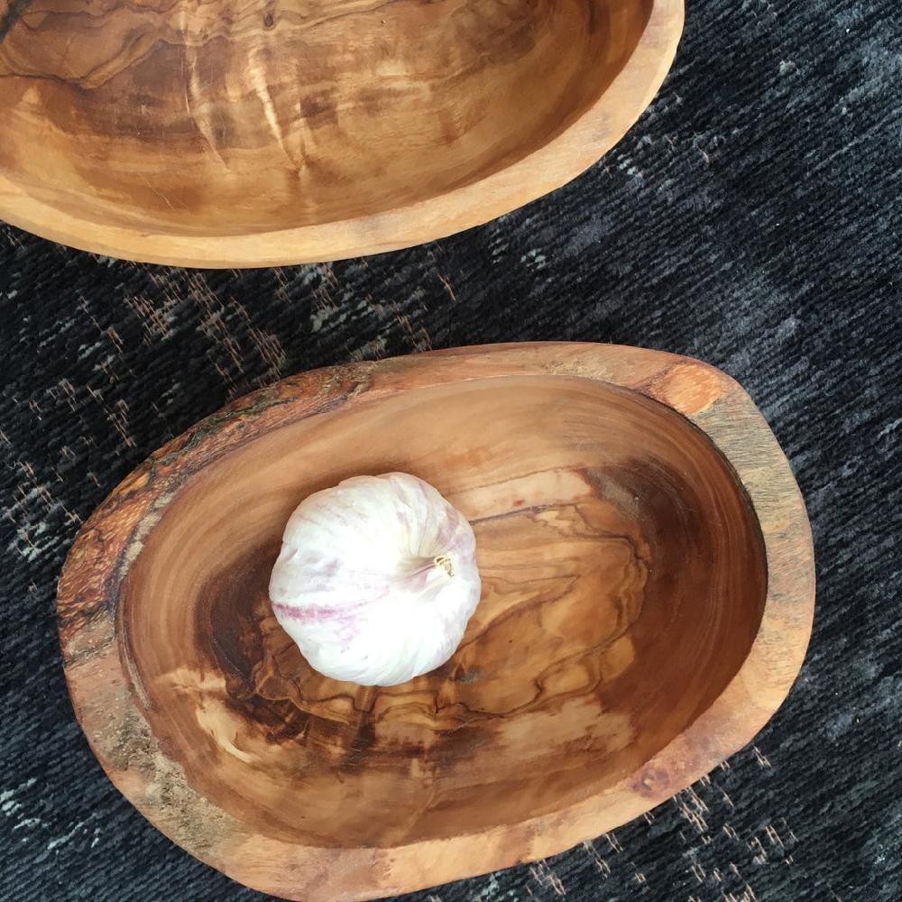 Greige Olive Wood Nibble Bowl