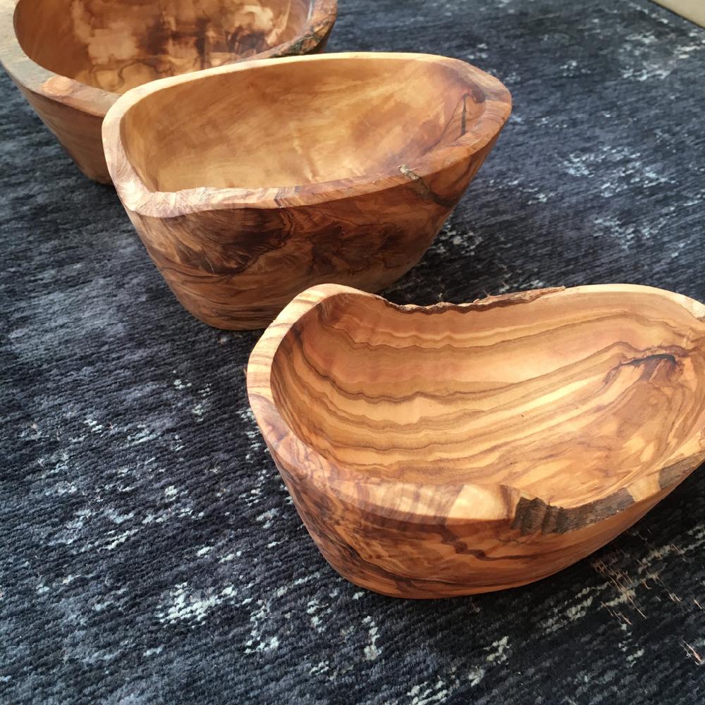 greige Olive Wood Nibble Bowl