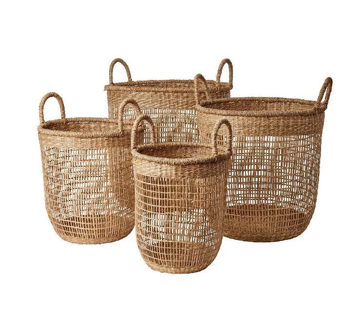 greige Openweave Seagrass Baskets