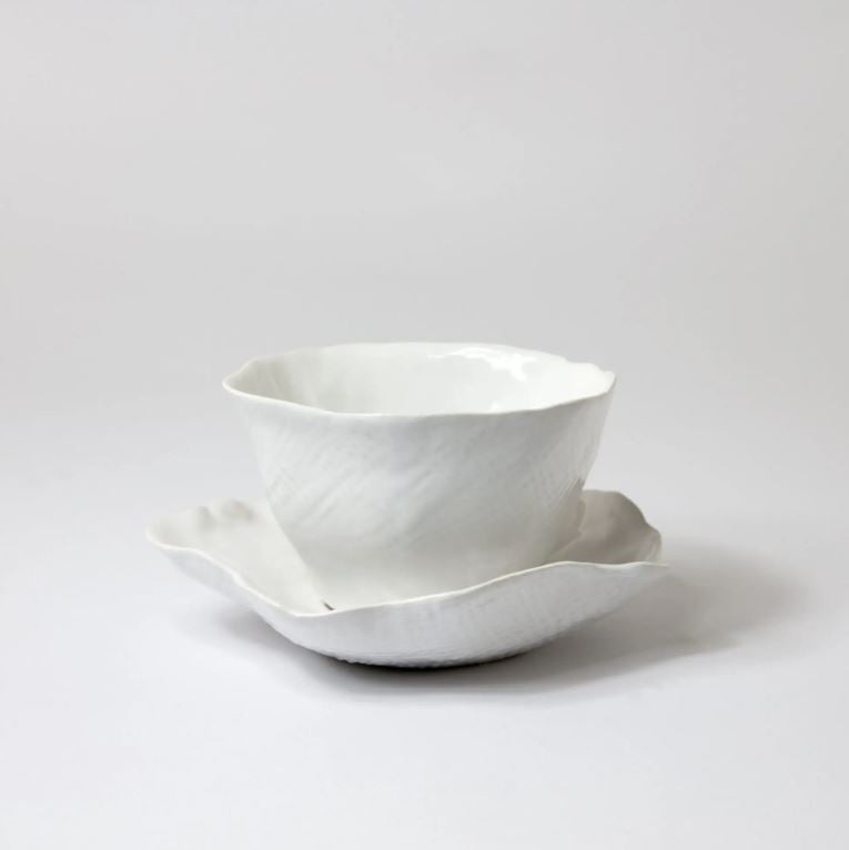 Greige Organic Cup And Saucer