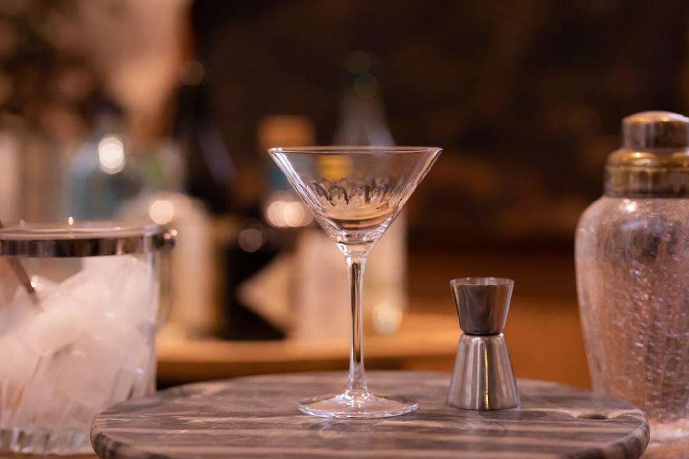 Greige Pair Of Martini Glasses - Two Style Options