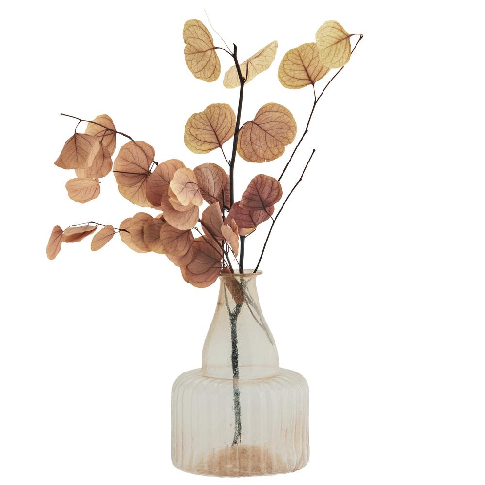 Greige Peachy Pink Recycled Glass Vase