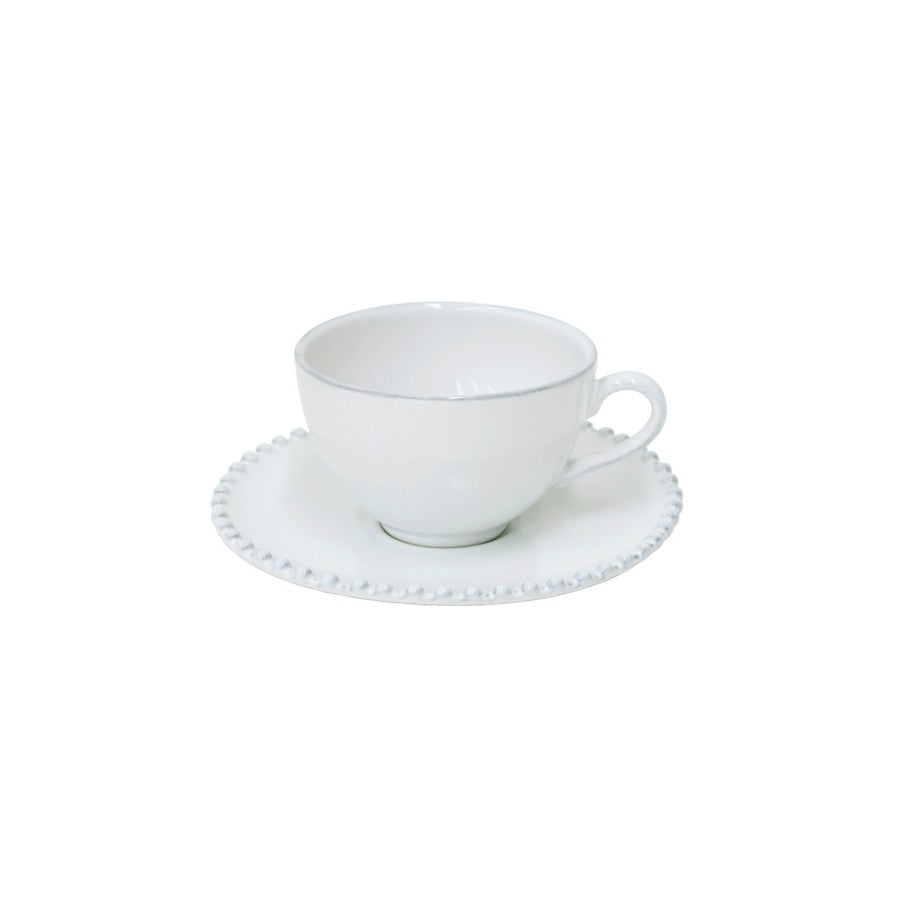 Greige Pearl Tea Cup And Saucer - Costa Nova