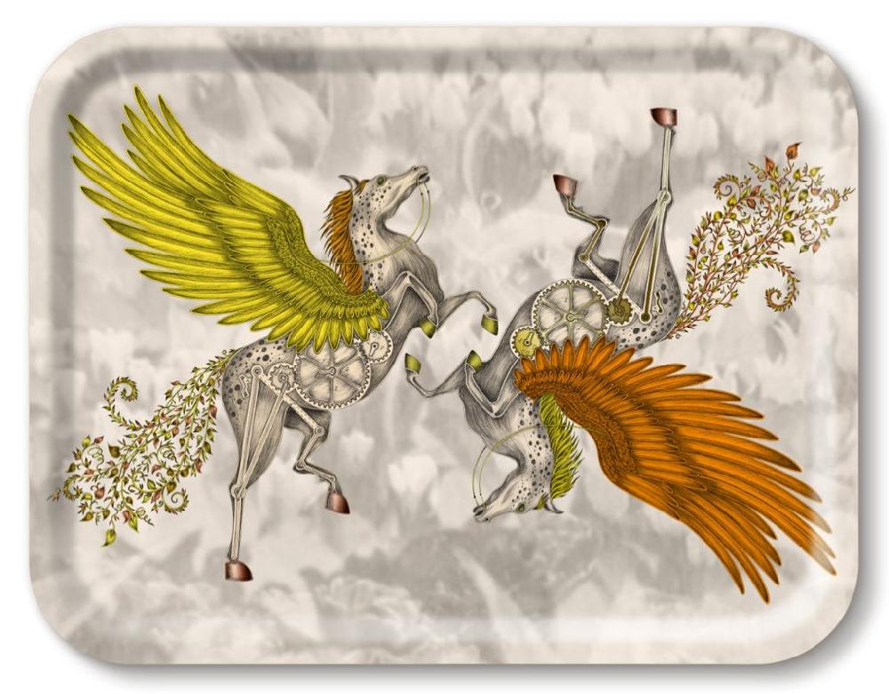 greige Pegasus Tray - Gold - 43x33cm