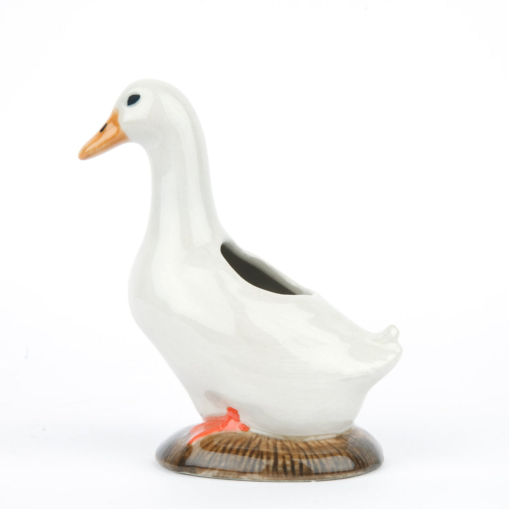 Greige Pekin Duck Bud Vase By Quail Ceramics