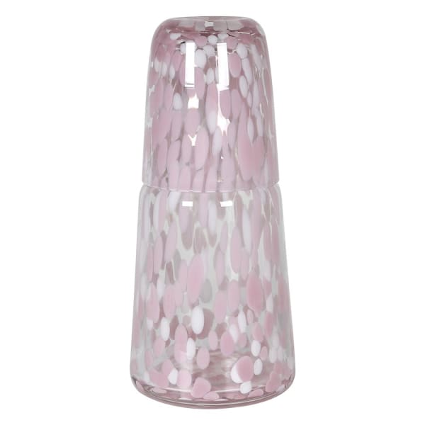 Greige Pink Confetti Carafe And Tumbler Set