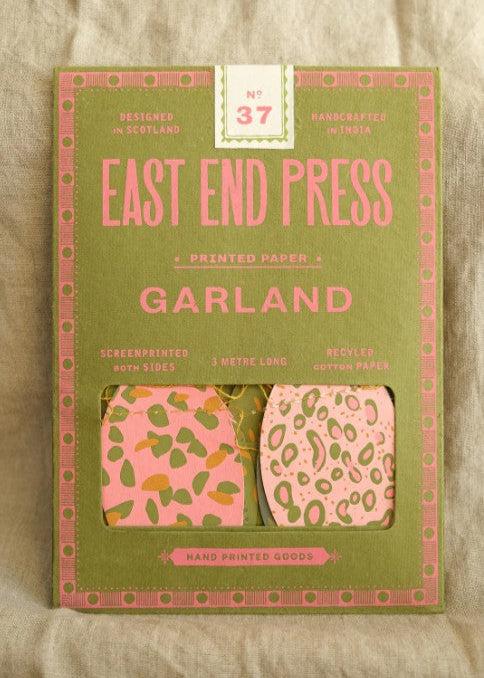 Greige Pink Eggs Sewn Paper Garland