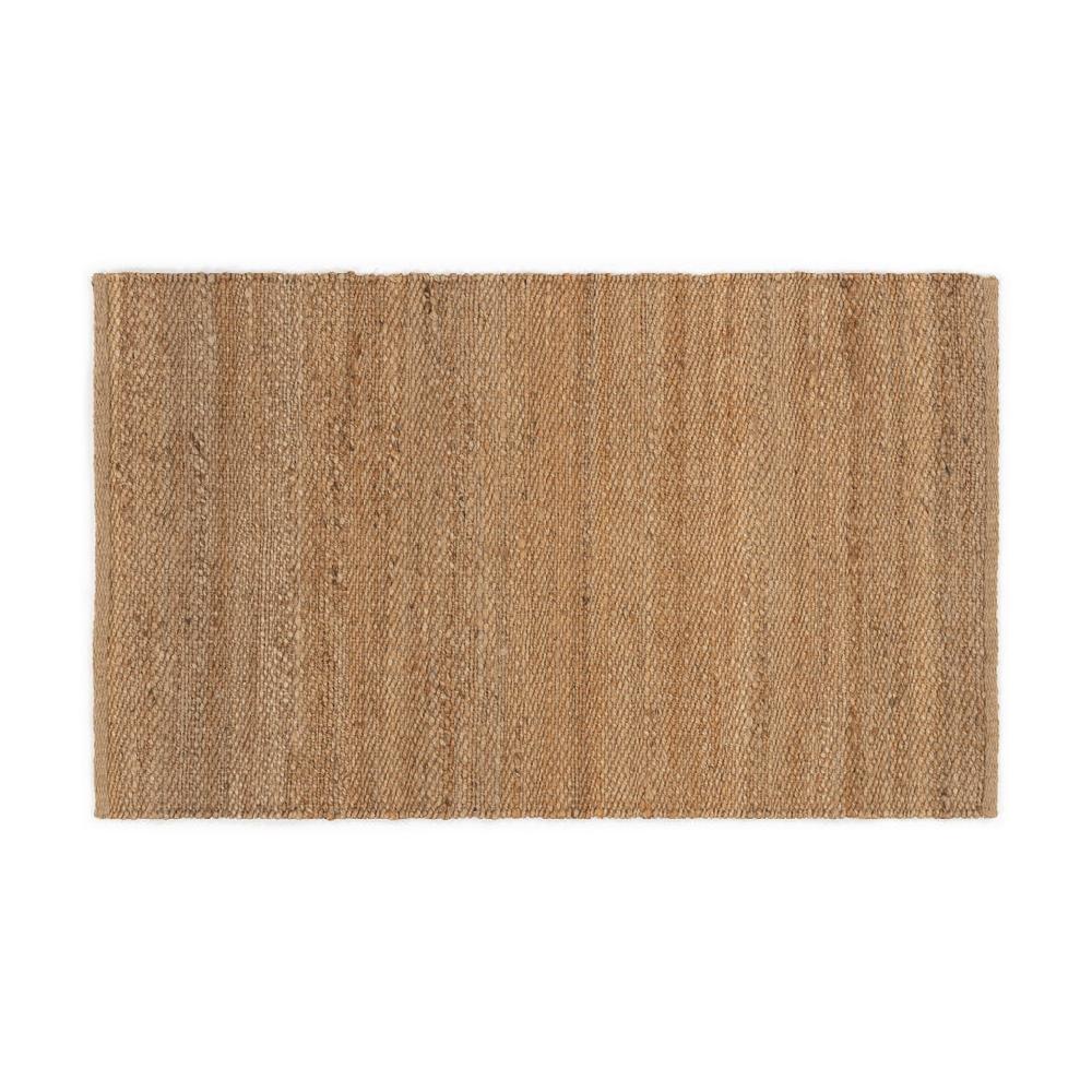 Greige Plain Woven Jute Rug - Rectangular - 75x135cm