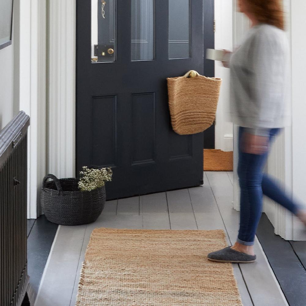 greige Plain Woven Jute Rug - Rectangular - 75x135cm