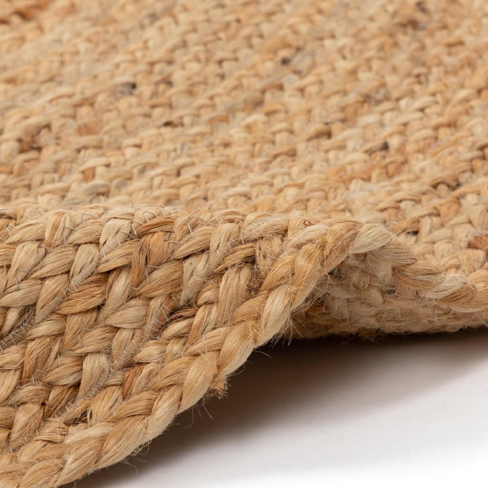 Greige Plain Woven Jute Rug - Round - 150cm