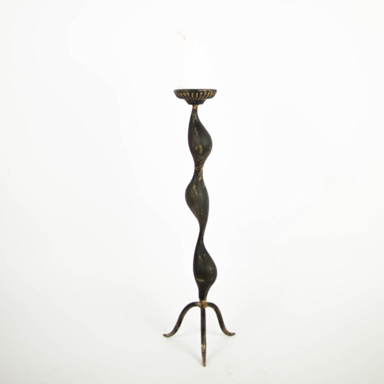 Greige Pom Metal Pillar Candle Holder - 61cm