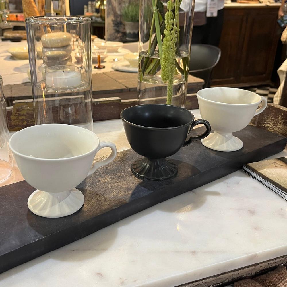 Greige Porcelain Yin And Yang Cups