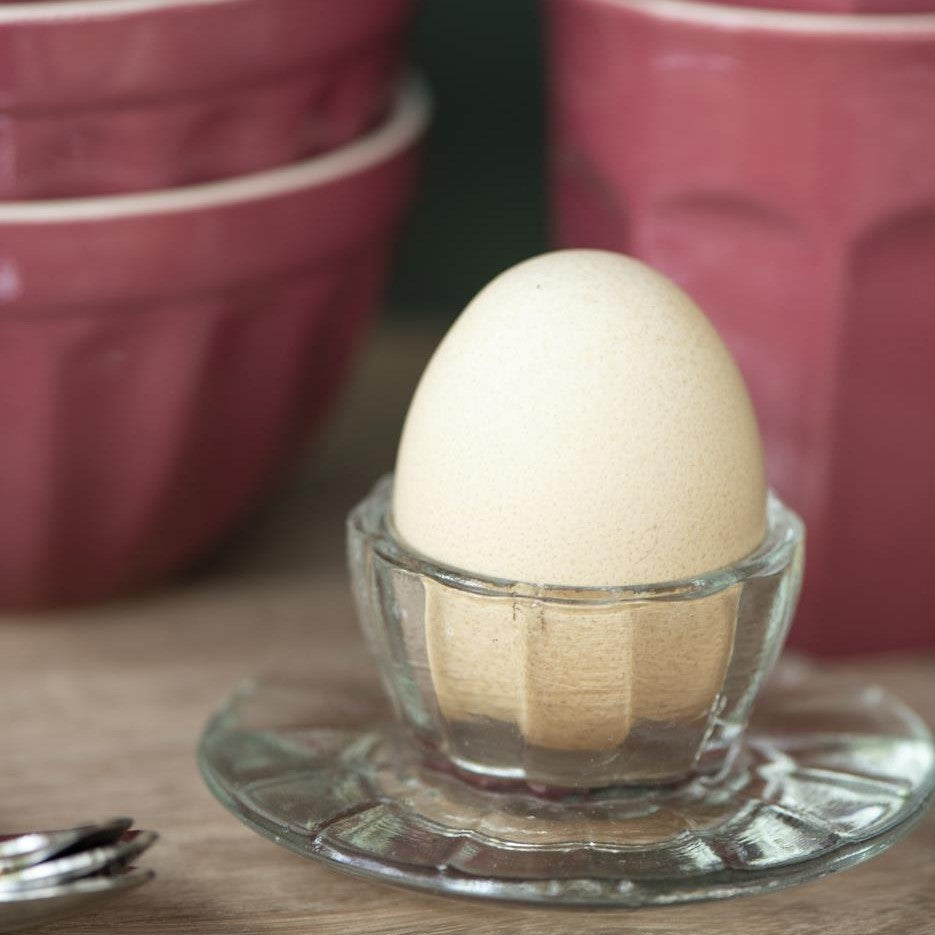 Greige Pressed Glass Egg Cup