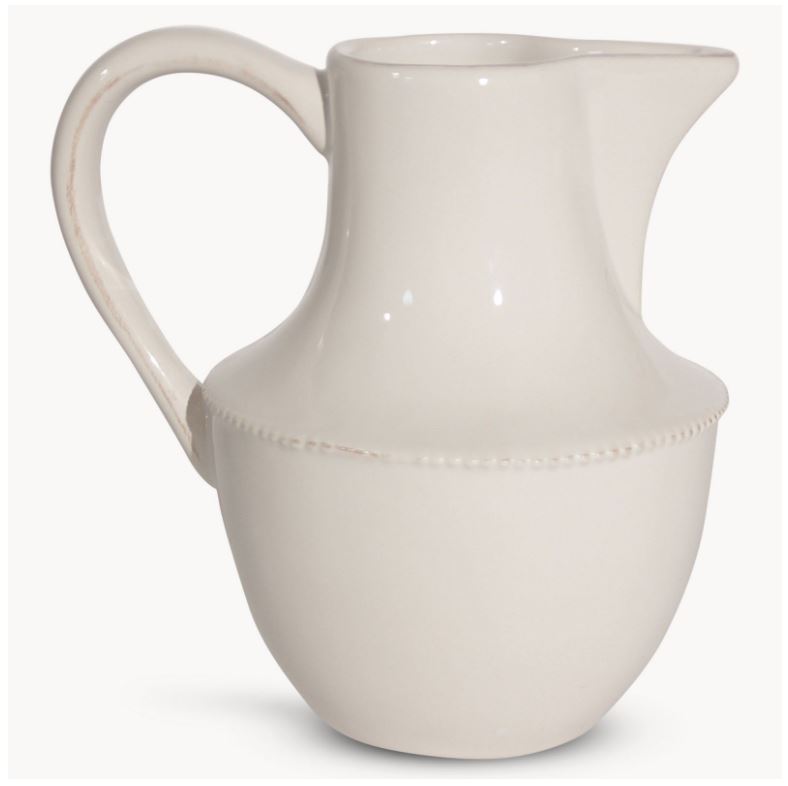 Greige Provencal Ceramic Pitcher And Cream Jug