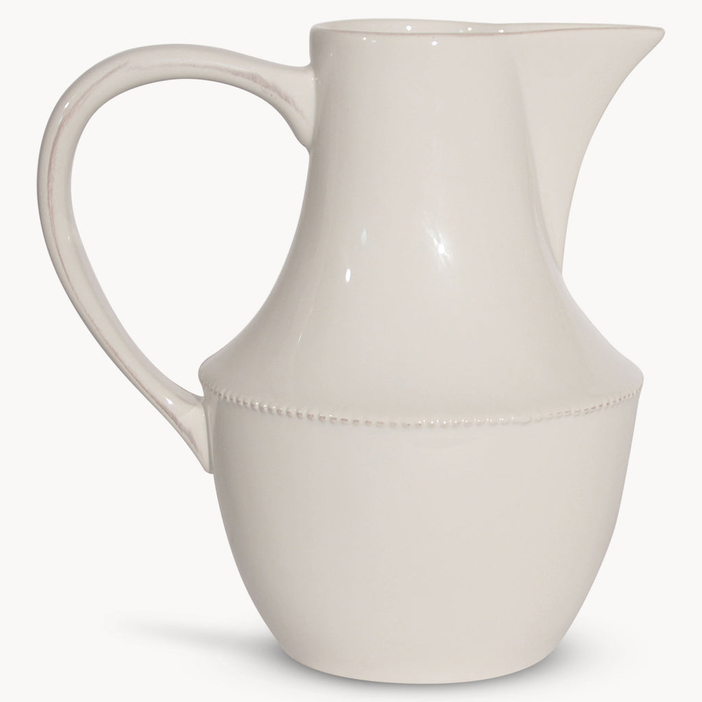 greige Provencal Ceramic Pitcher and Cream Jug