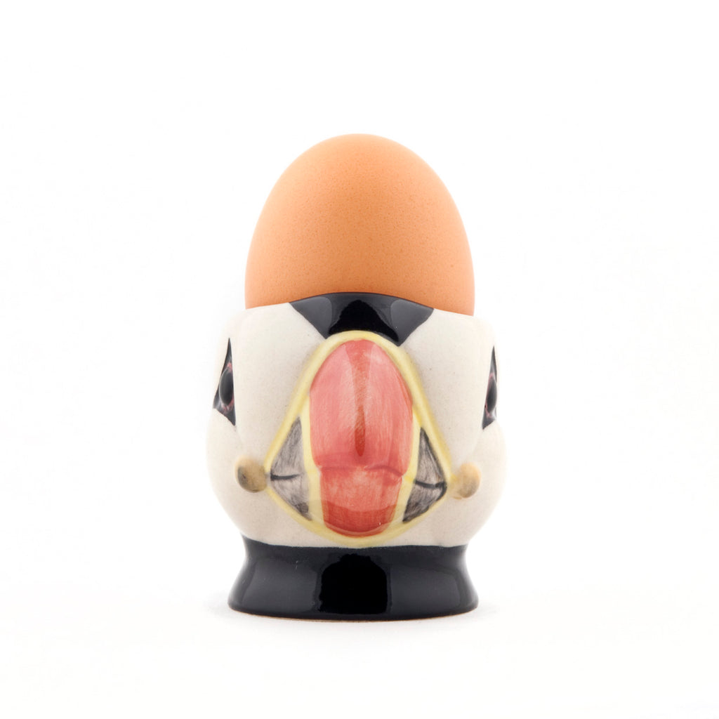 Greige Puffin Face Egg Cup By Quail Ceramics