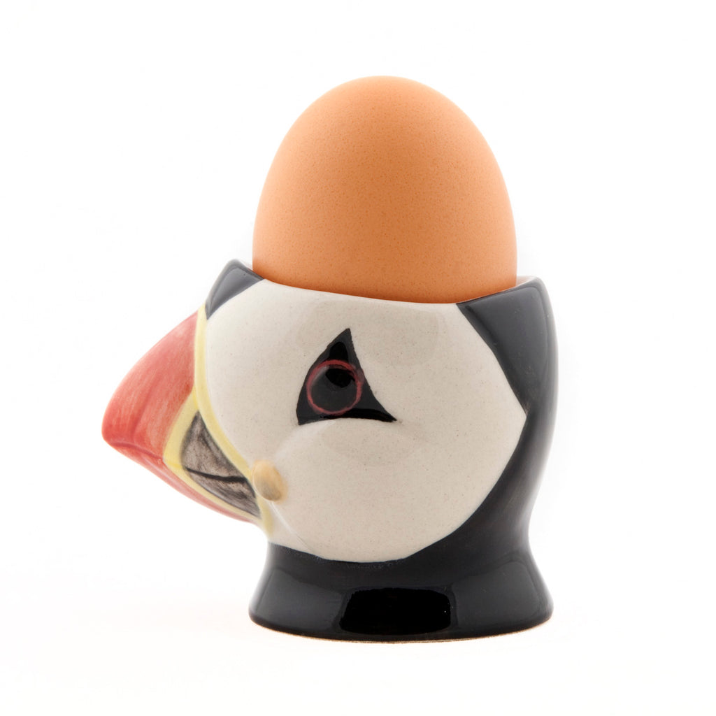 greige Puffin Face Egg Cup by Quail Ceramics