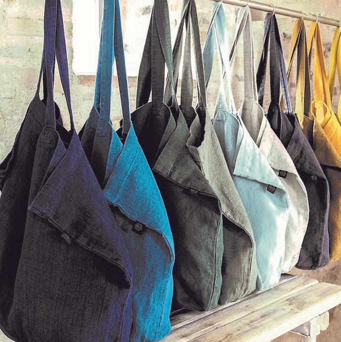 greige Pure Linen Tote or Shopper Bag