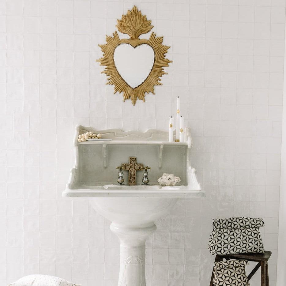 Greige Radieux Heart Mirror - Boncoeurs