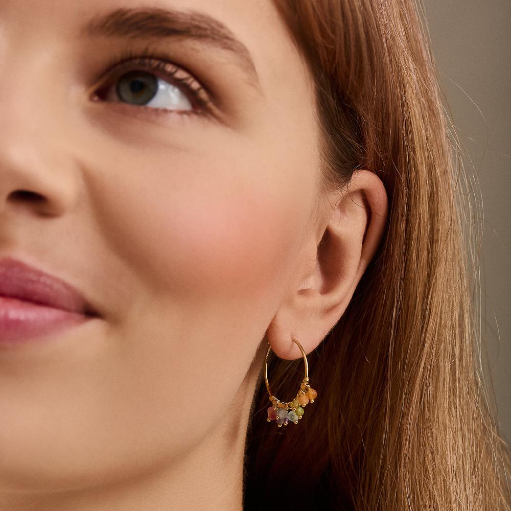 greige Rainbow Hoops - Gold - Pernille Corydon