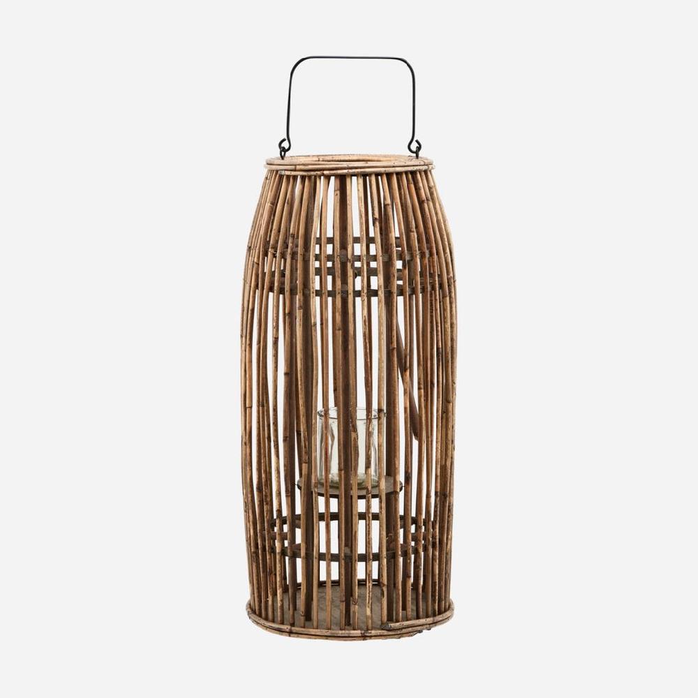 greige Rattan Lantern - Ova - Extra Large