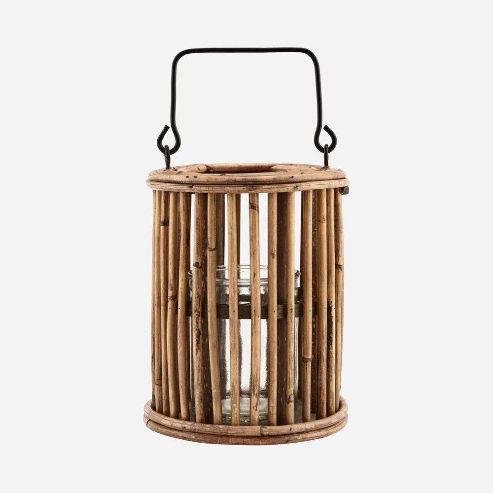 Greige Rattan Lantern - Ova - Small