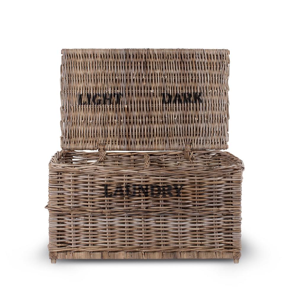 Greige Rattan Laundry Chest - Darks And Lights