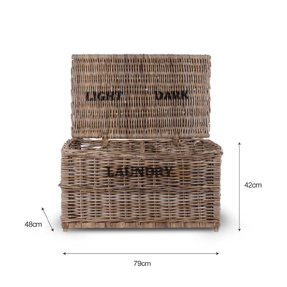 Greige Rattan Laundry Chest - Darks And Lights