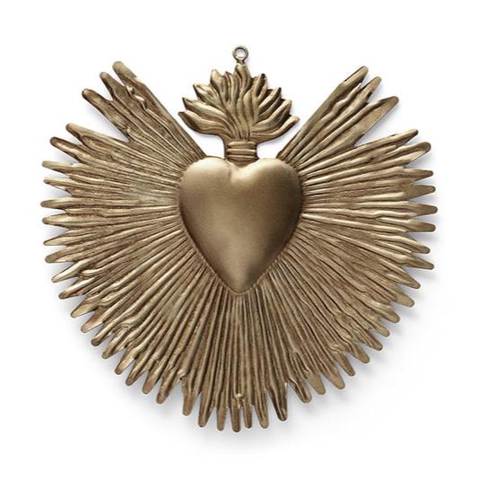 greige Rays Heart - Antique Silver - Boncoeurs