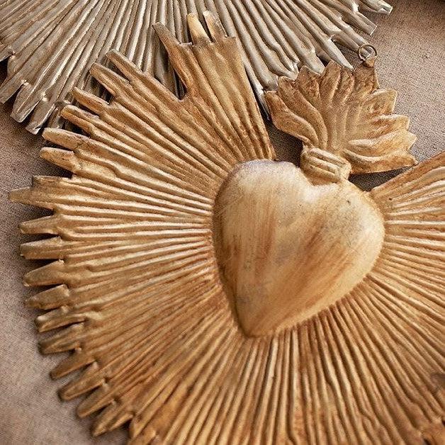 Greige Rays Heart - Gold - Boncoeurs