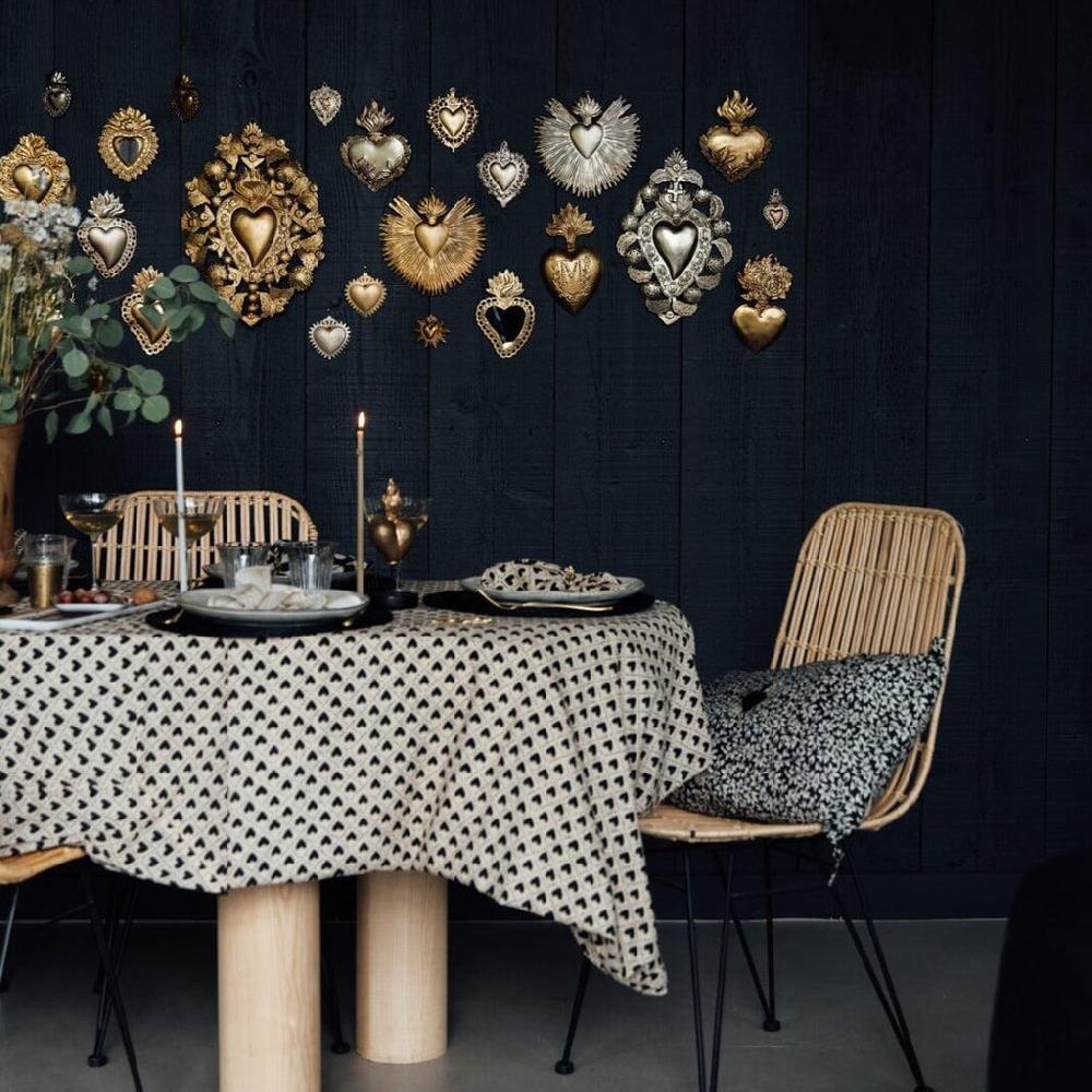 Greige Rays Heart - Gold - Boncoeurs