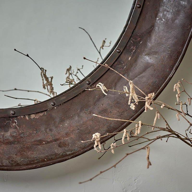 Greige Reclaimed Iron Tray Mirror