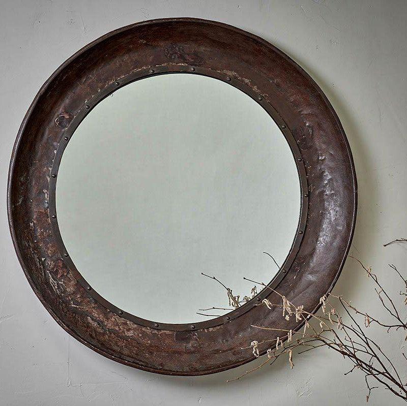 Greige Reclaimed Iron Tray Mirror