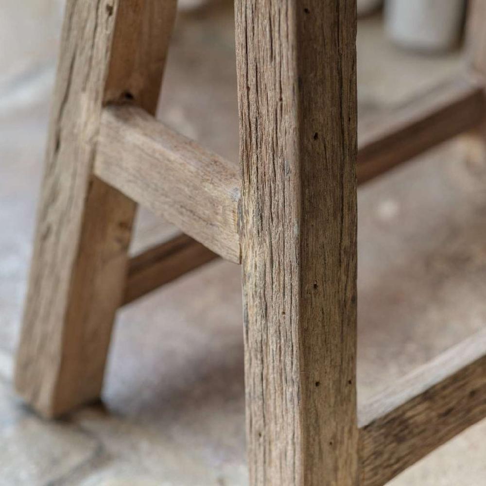 Greige Reclaimed Wood Stool