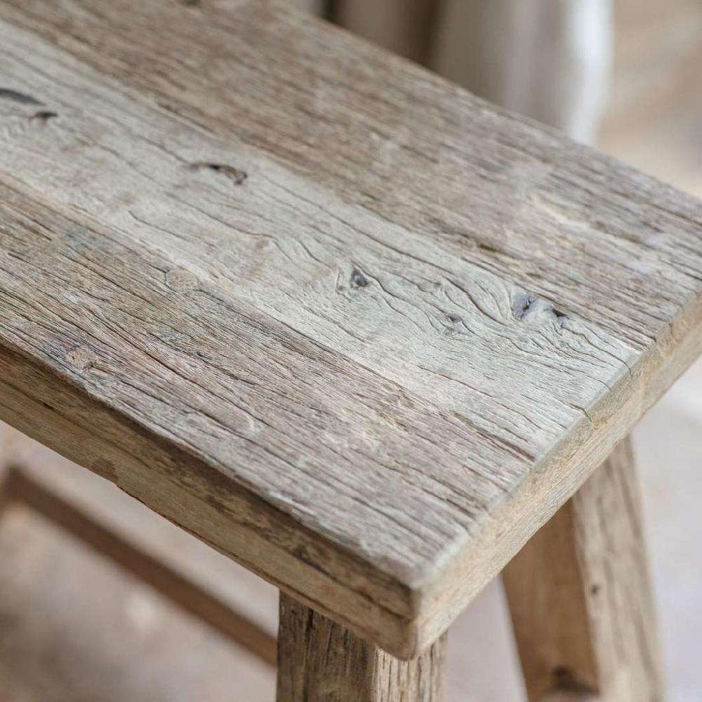Greige Reclaimed Wood Stool