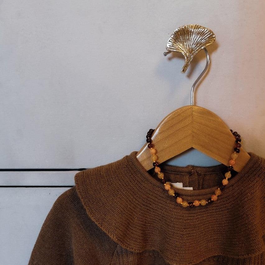 greige Recycled Brass Ginkgo Leaf Knob